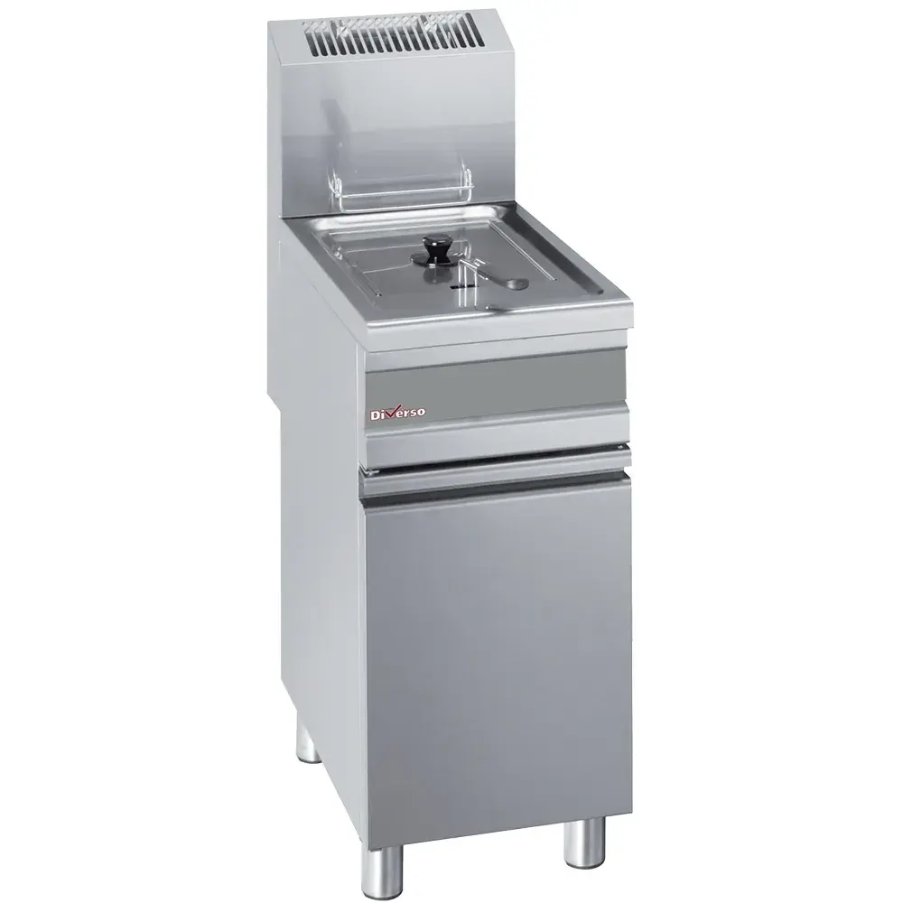 Gas fryer single tank 15 liters on cupboard - Main Image