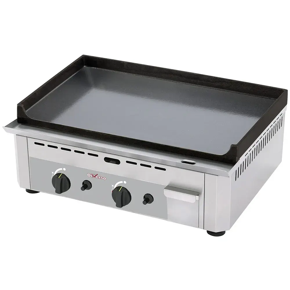 Gas griddle plate, double, enamelled - Main Image