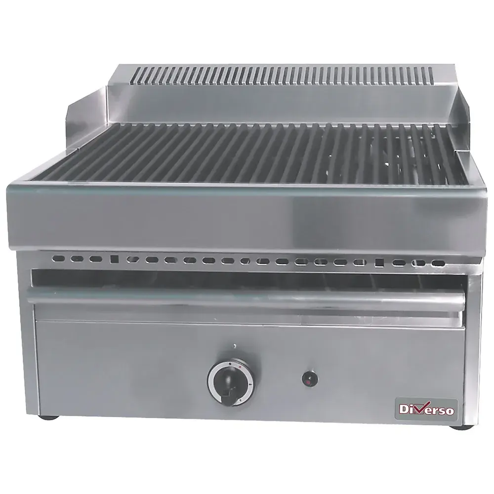 Gas steam-grill with cooking grid in cast iron -Top- - Main Image