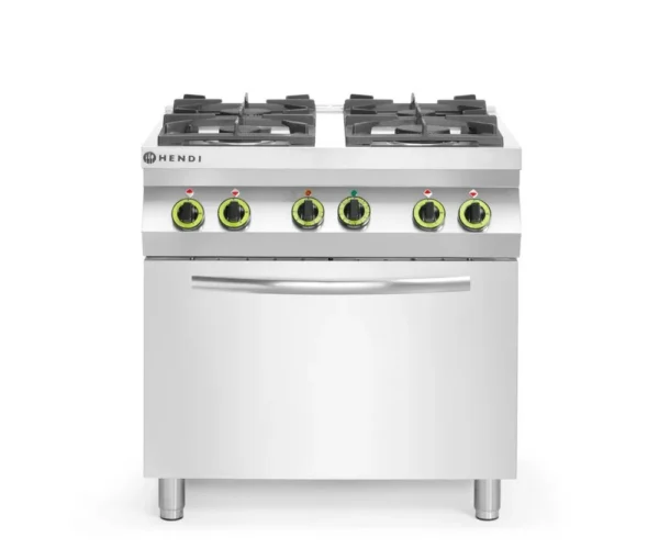 Gasfornuis 4-pits met convectieoven GN 1/1