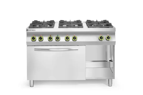 Gasfornuis Kitchen Line 6-pits met convectieoven GN 1/1