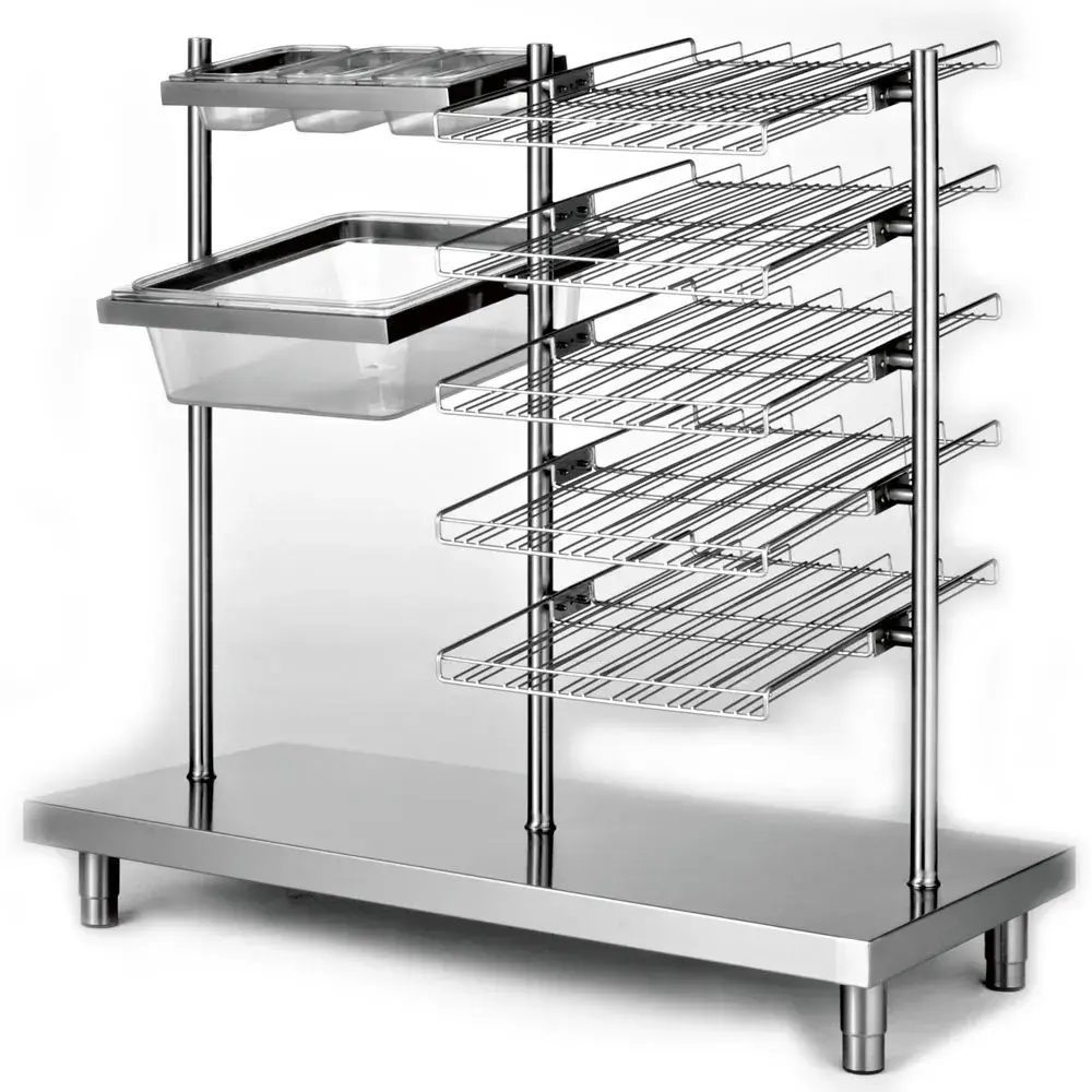Glasses, tray, cutlery box and bread roll dispenser unit - Main Image