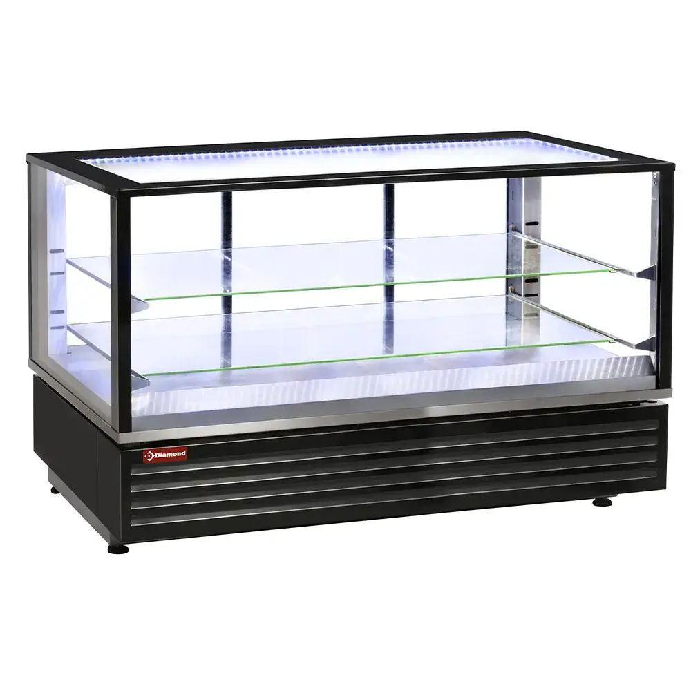 Heated display case EN or GN, ventilated, 2 levels, BLACK - Main Image