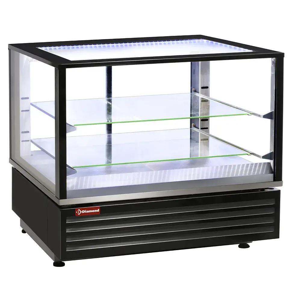 Heated display case EN or GN, ventilated, 2 levels, BLACK - Main Image