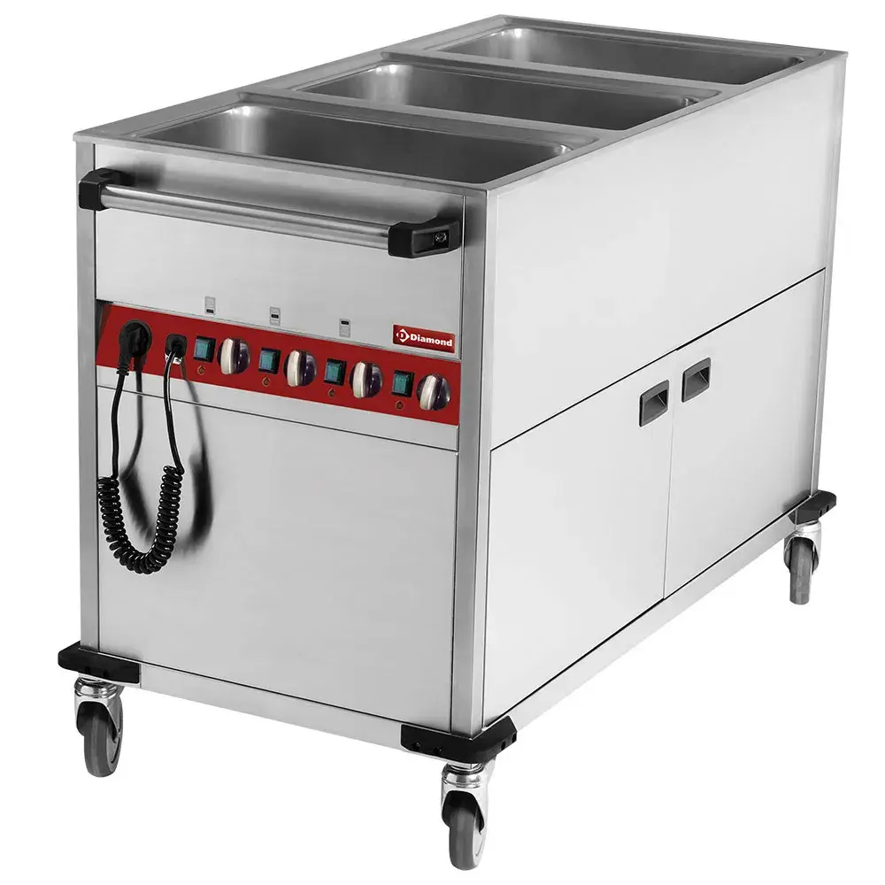 Heated trolley 3 GN 1/1 h 150 mm, 3 temperatures (on heating cabinet) - Main Image