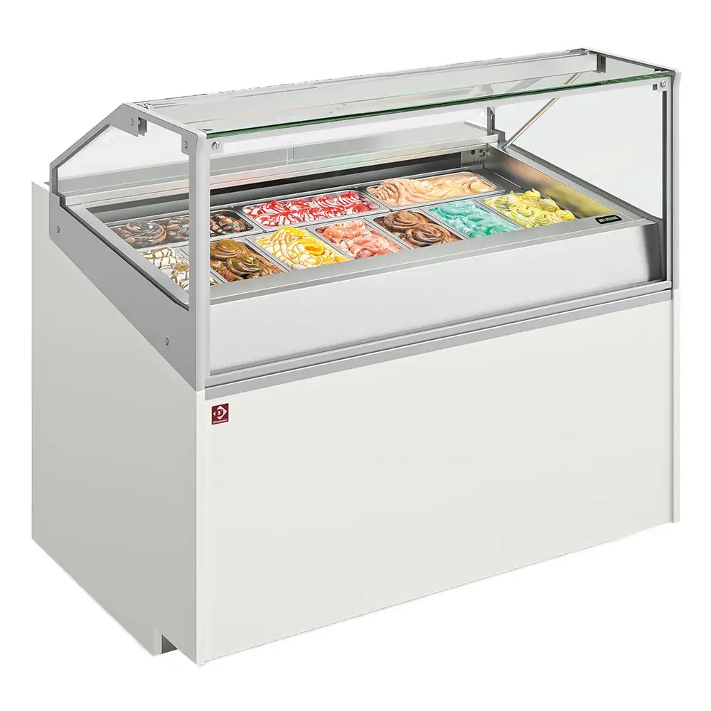 Ice cream counter with 10 stainless steel trays (360x165) - Main Image