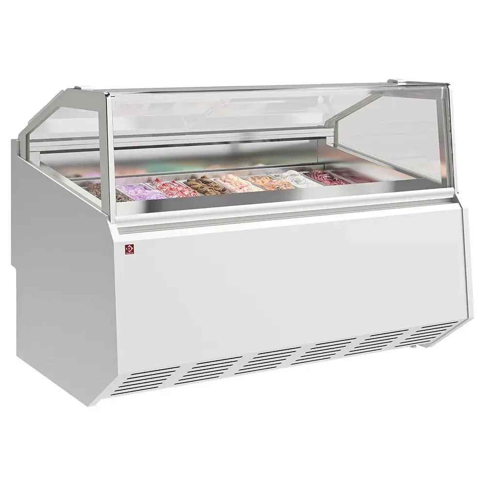 Ice cream counter with 12 stainless steel trays (360x165) - Main Image