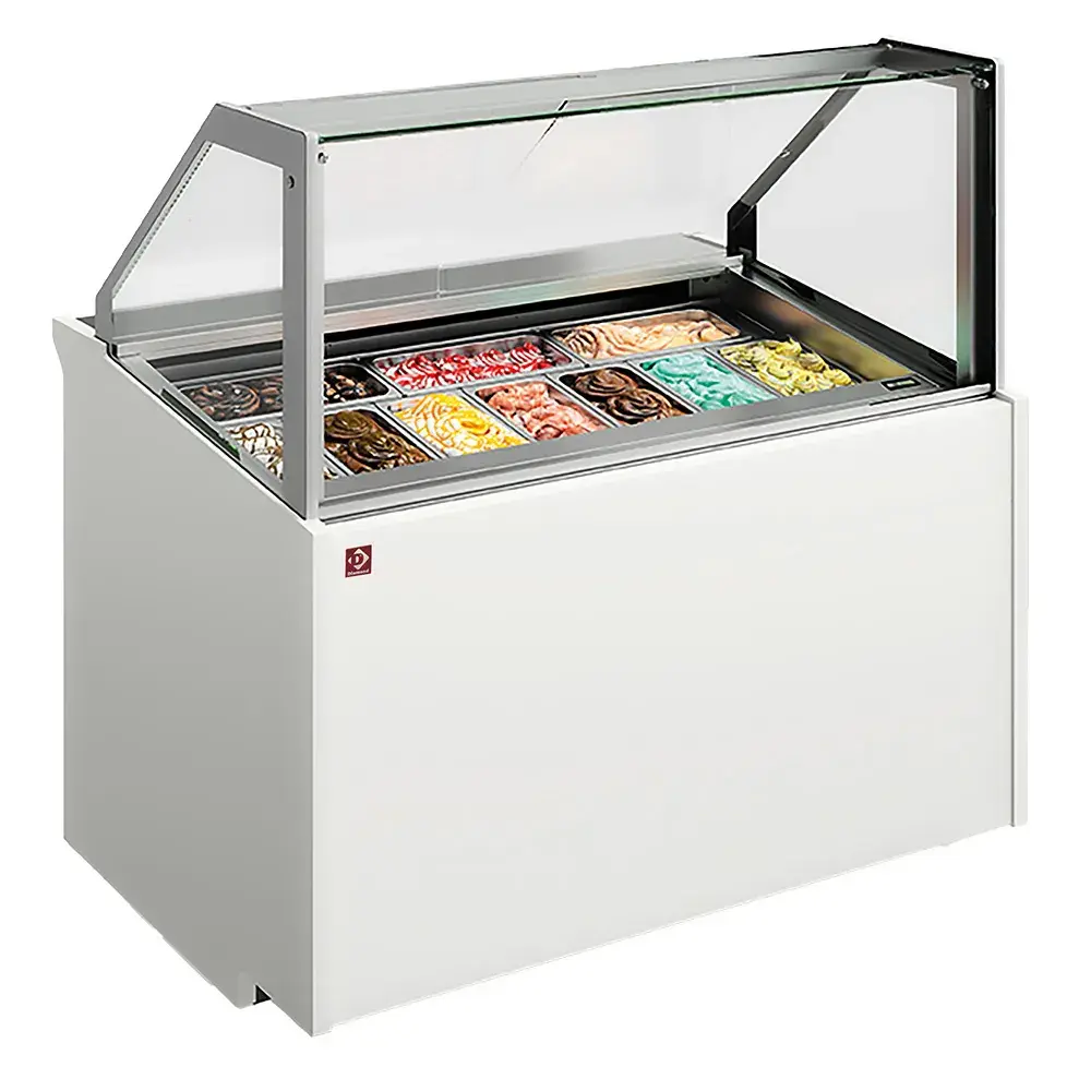 Ice cream counter with 13 stainless steel trays (360x165) - Main Image