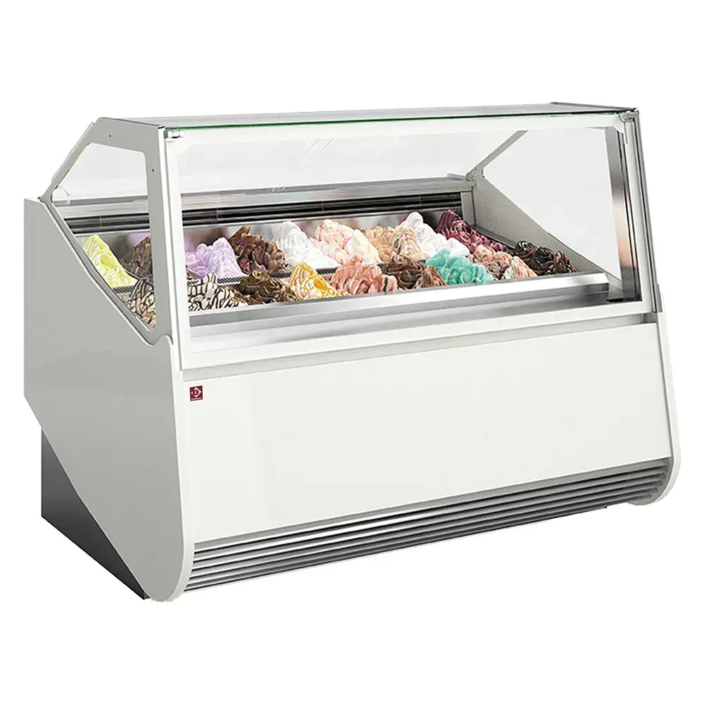 Ice cream counter with 18 stainless steel trays (360x165) - Main Image
