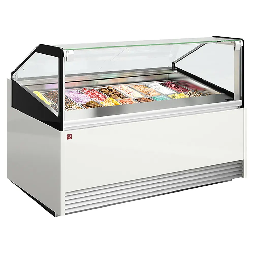 Ice cream counter with 18 stainless steel trays (360x165) - Main Image
