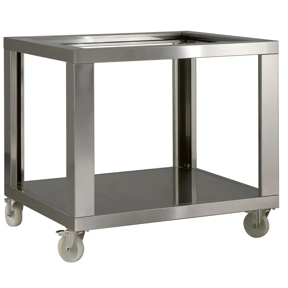 Imitation stainless steel support GL6/35-D, wheels, 2 with brakes - Main Image