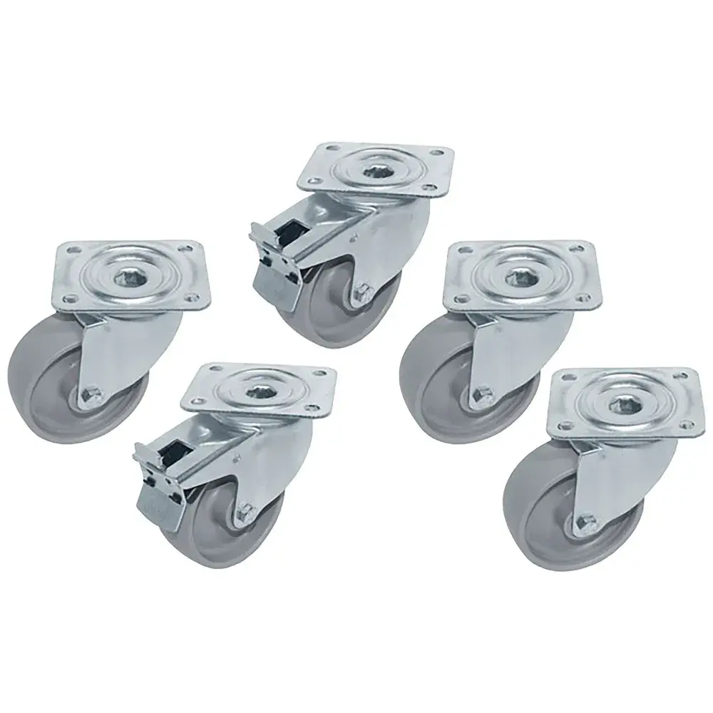 Kit 5 SST castors for tables, swiveling, 2 with brakes - Main Image