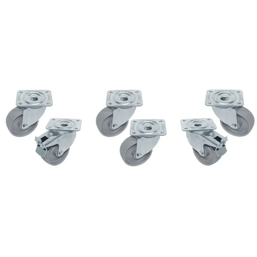 Kit 6 SST castors for tables, swiveling, 2 with brakes - Main Image