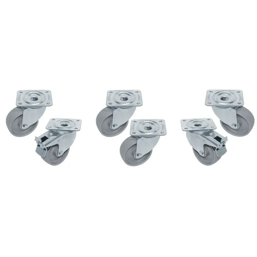 Kit 6 SST castors for tables, swiveling, 2 with brakes - Main Image