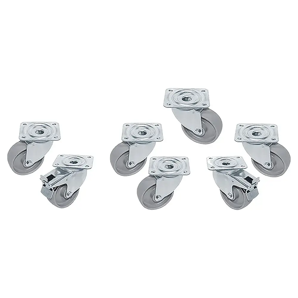 Kit 7 SST castors for tables, swiveling, 2 with brakes - Main Image