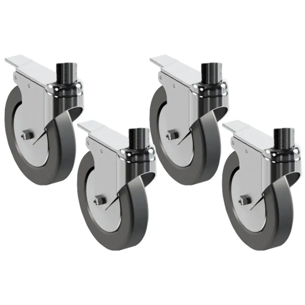 Kit of 4 wheels, 2 with brakes for pizza oven stand - Main Image