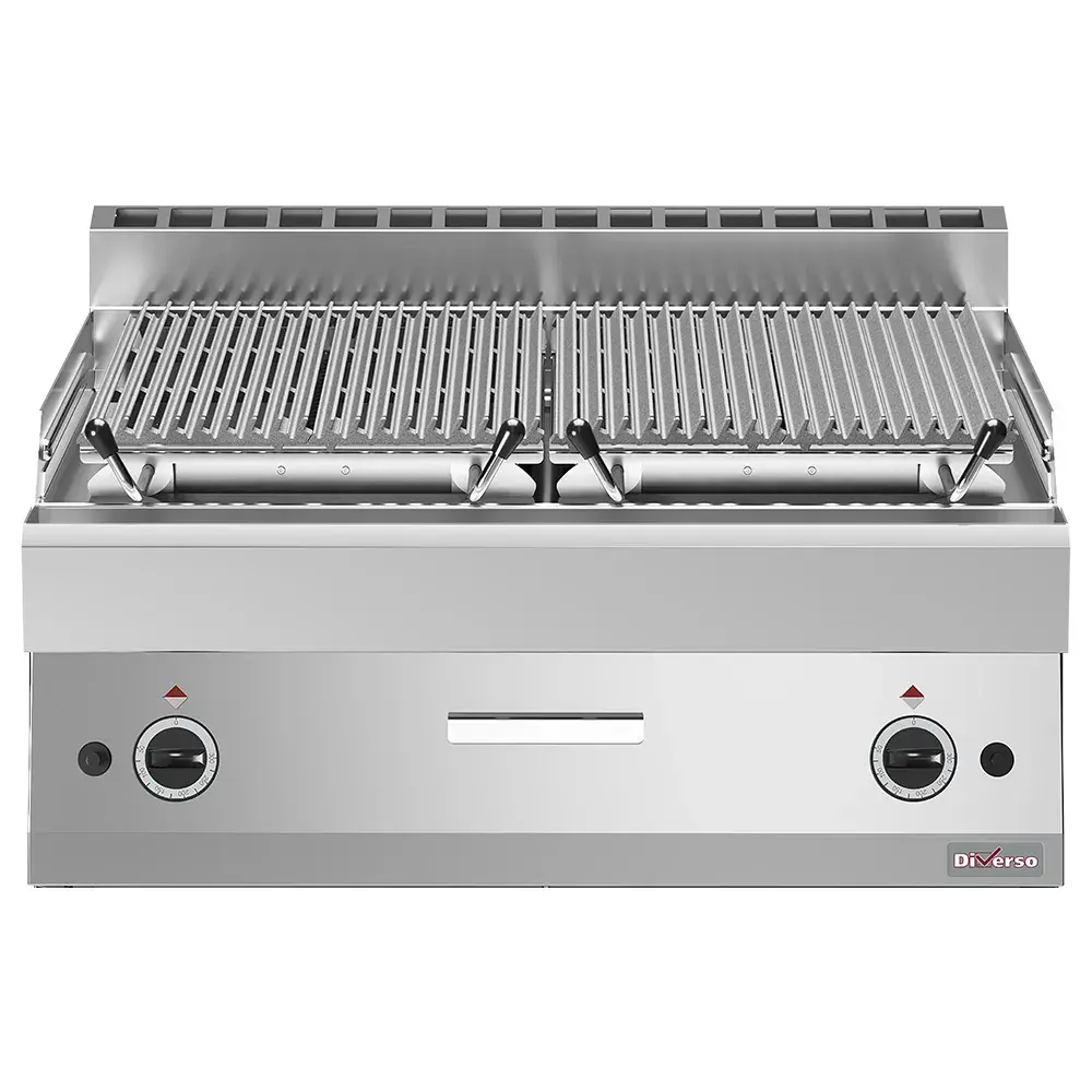 Lava-stone grill - 1/1 module, cooking grill in cast iron "double face" - Main Image