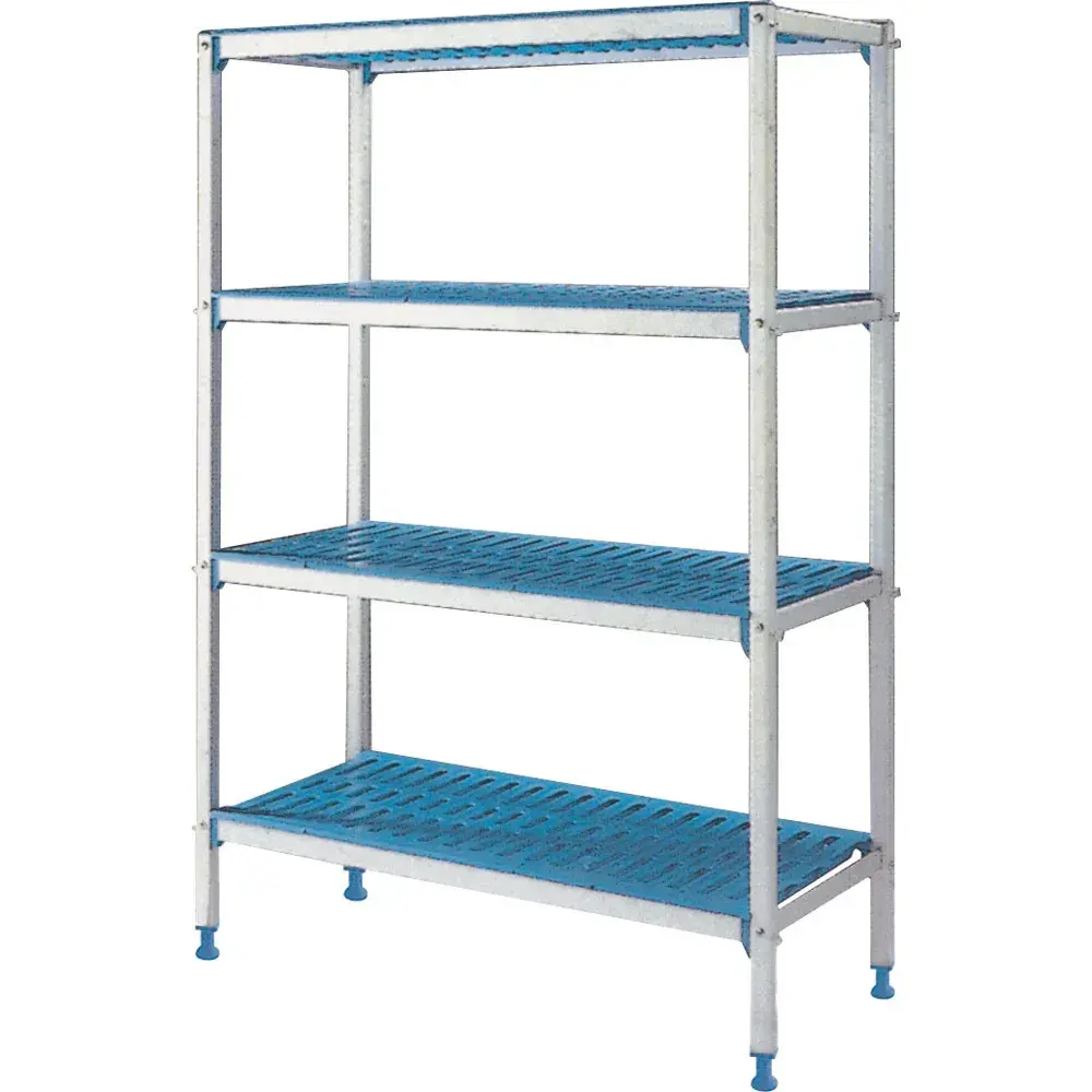 Linear rack in anodised aluminium 4 levels "Modular rack" - Main Image
