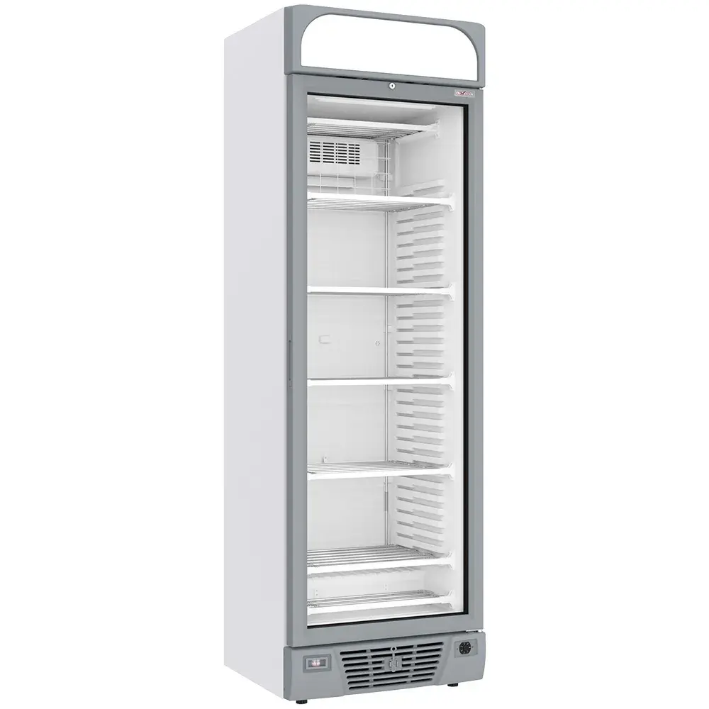 Negative ventilated display case 374 liters - 5 fixed levels with lightbox - WHITE - Main Image