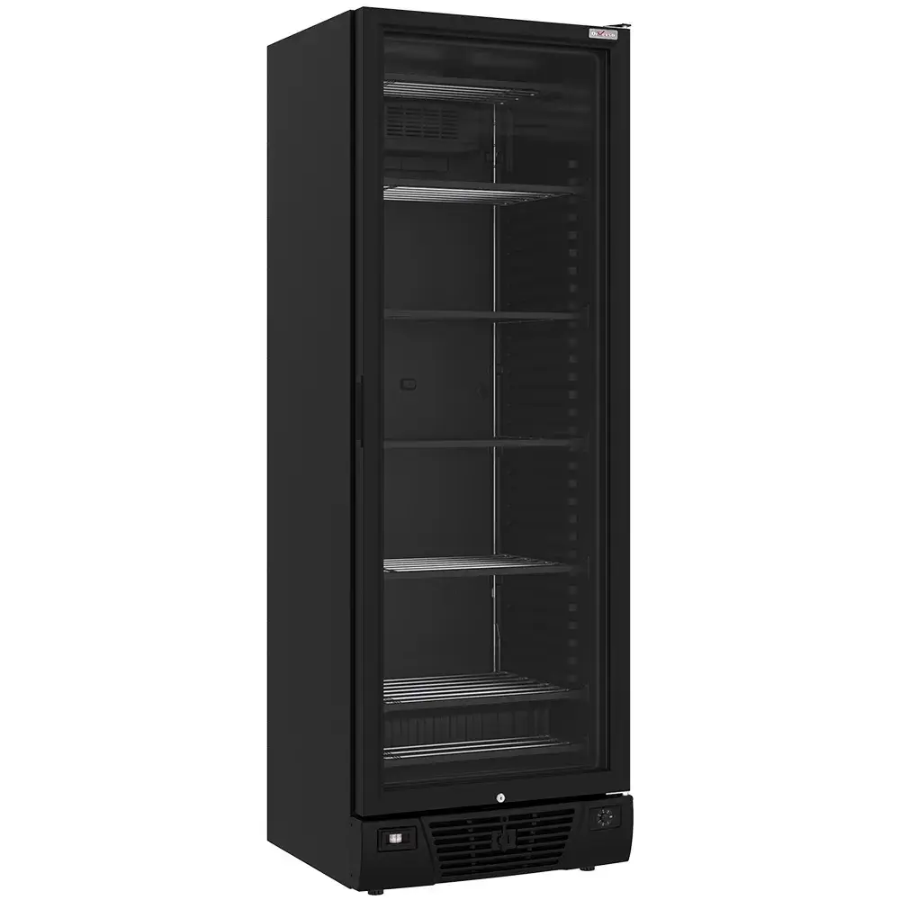Negative ventilated display case 382 liters - 5 fixed levels - BLACK - Main Image