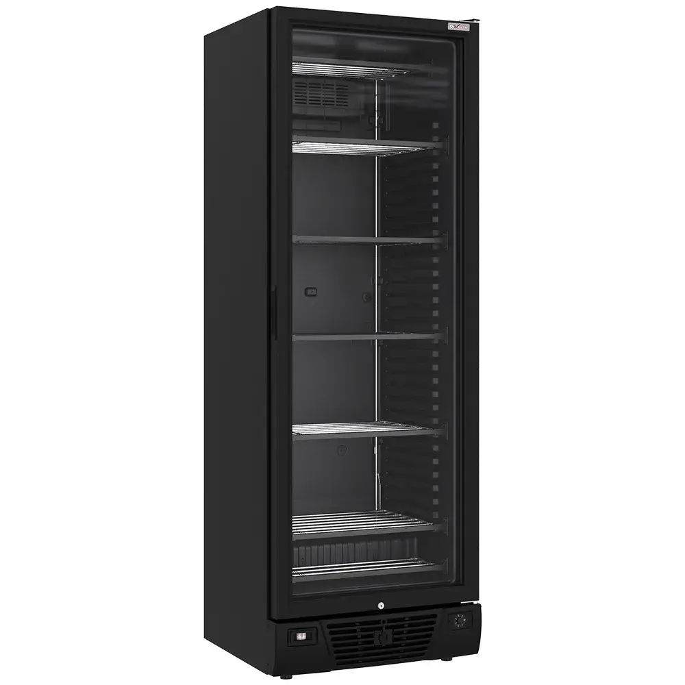 Negative ventilated display case 382 liters - 5 fixed levels - BLACK - Main Image