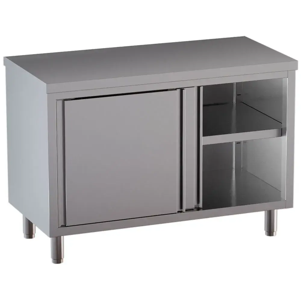 Neutral cabinet table, sliding doors - Main Image