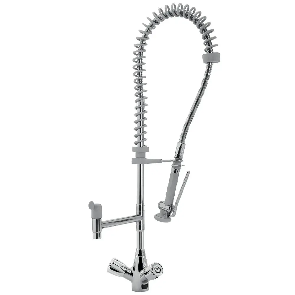 Nozzle stainless steel and faucet with mixer "Heavy-Duty" (exit MONO) - Main Image
