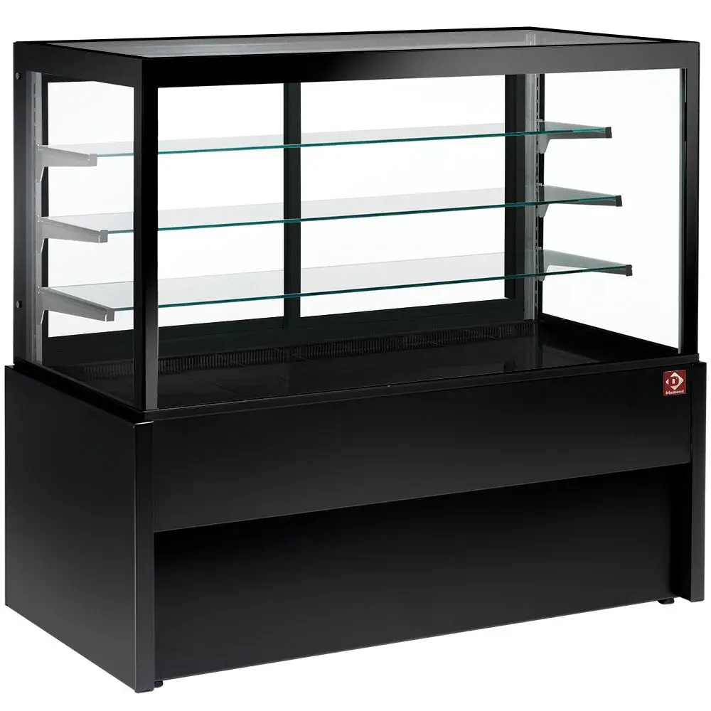 Panoramic display counter, heated, 4 levels, without storage room - BLACK - Main Image