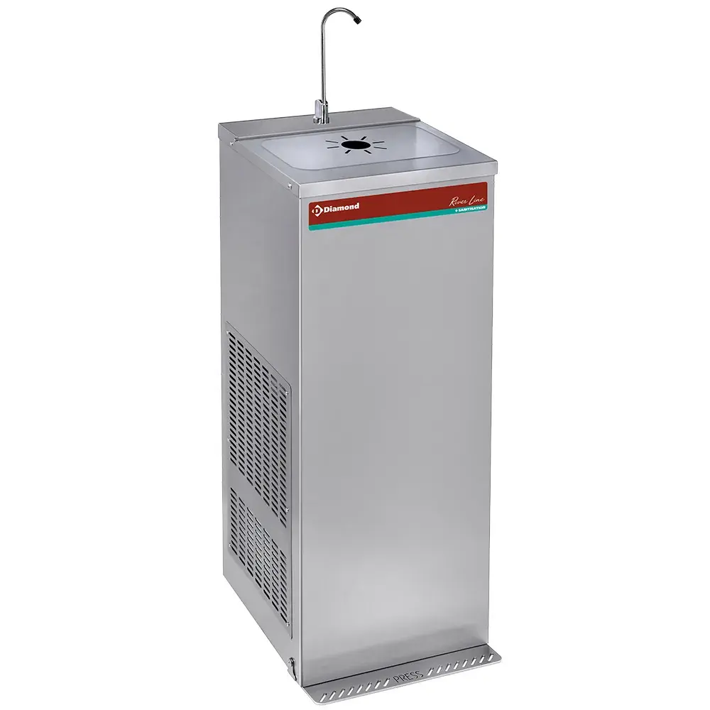 Pedal-operated refrigerated fountain, stainless steel, 35 litres/hour - Main Image