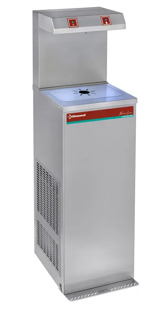 Pedal-operated water cooler, stainless steel, 80 litres/hour - Main Image