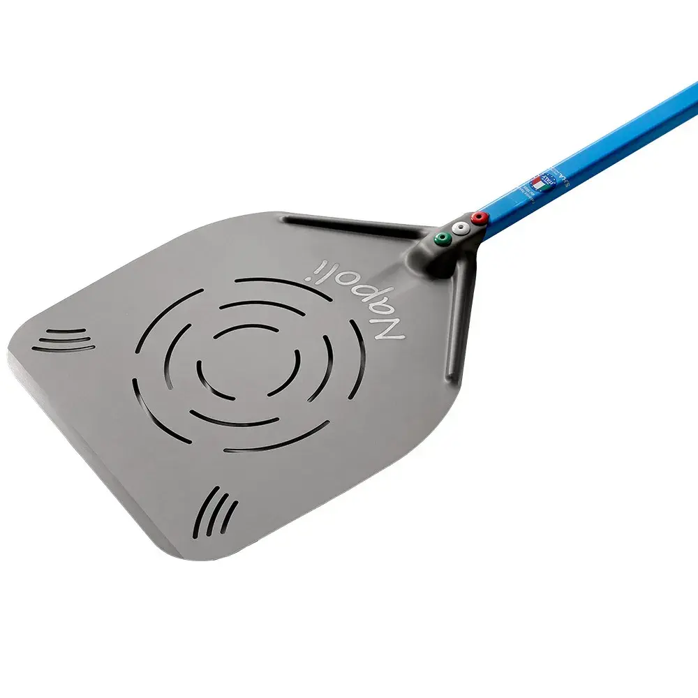 Perforated Neapolitan aluminum pizza shovel 370 mm - Main Image