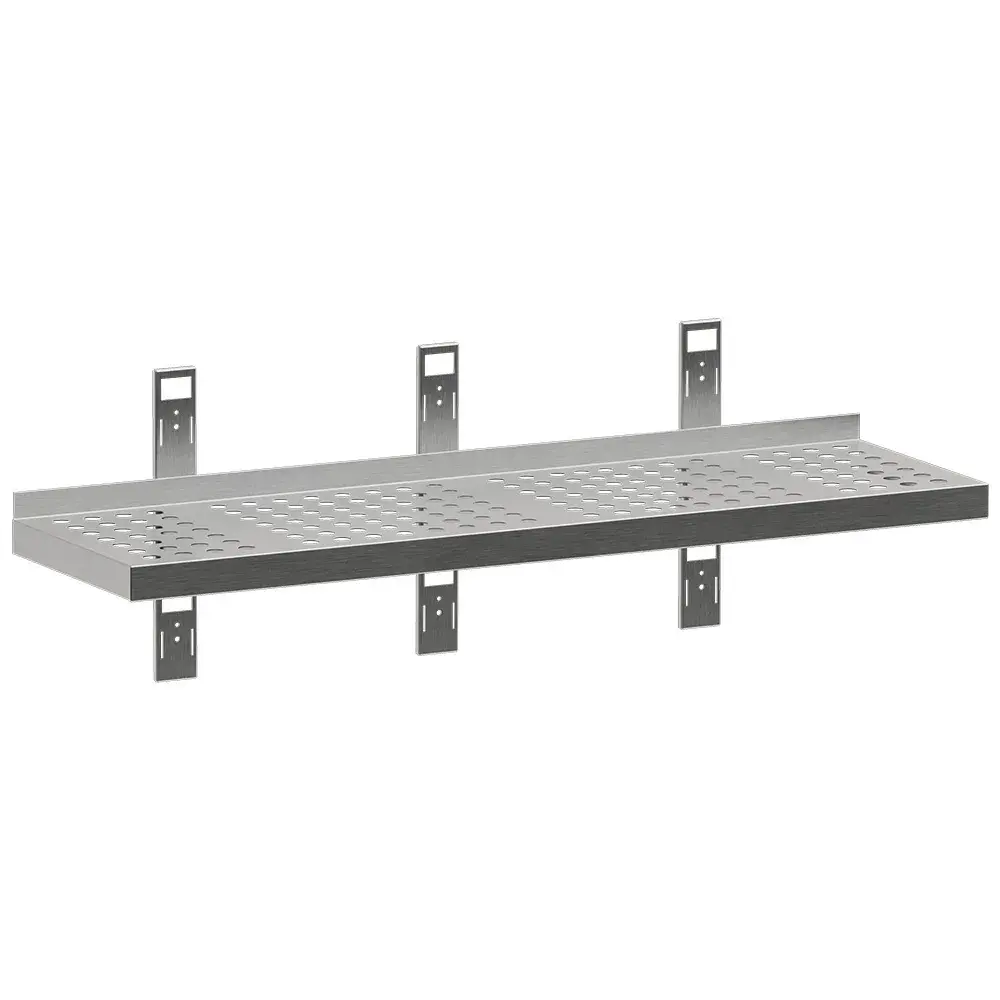 Perforated wall shelf with 3 brackets and 3 uprights - Main Image