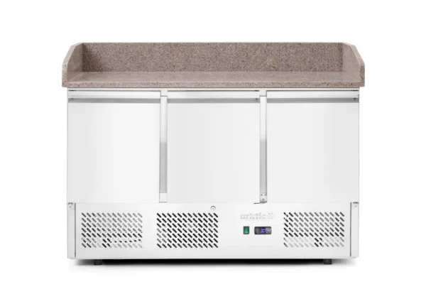 Pizzawerkbank met 3 deuren en koelvitrine 380+40L