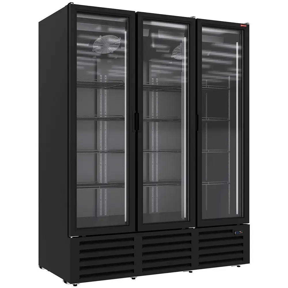 Positive refrigerated display 1455 liters, 3 hinged doors - BLACK - Main Image