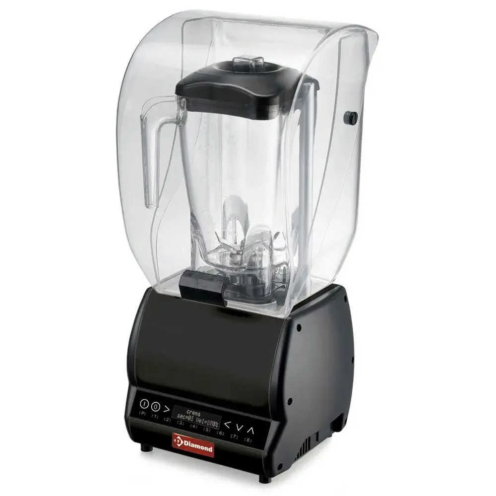 Professionele mixer met klok, vierkant glas 2 liters, snelheidsregelaar, programmeerbaar