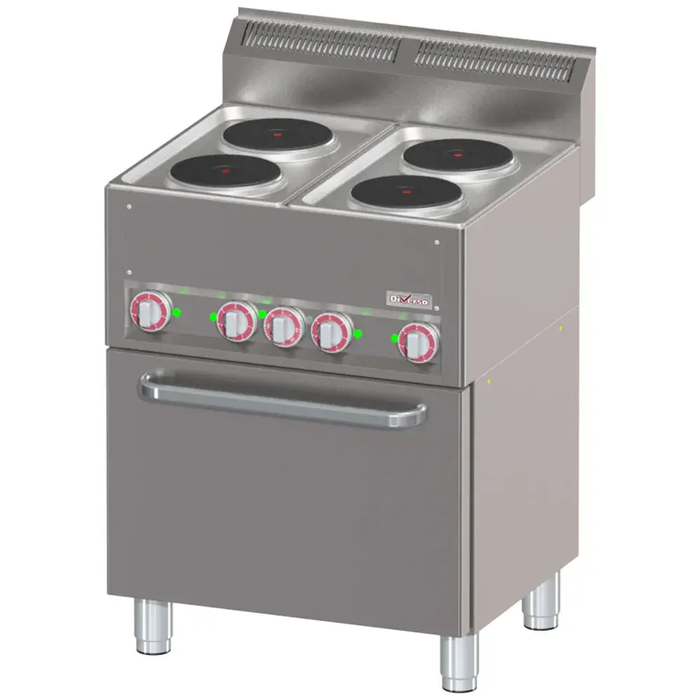 Range with 4 electric hotplates on convection oven GN1/1 - Main Image