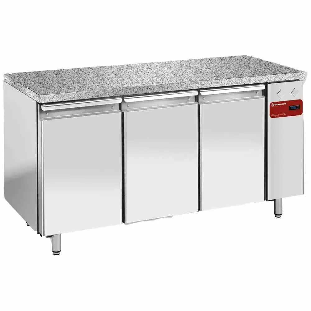 Refrig. table, vent., 3 doors EN 600x400 - Granite Top (without group) - Main Image