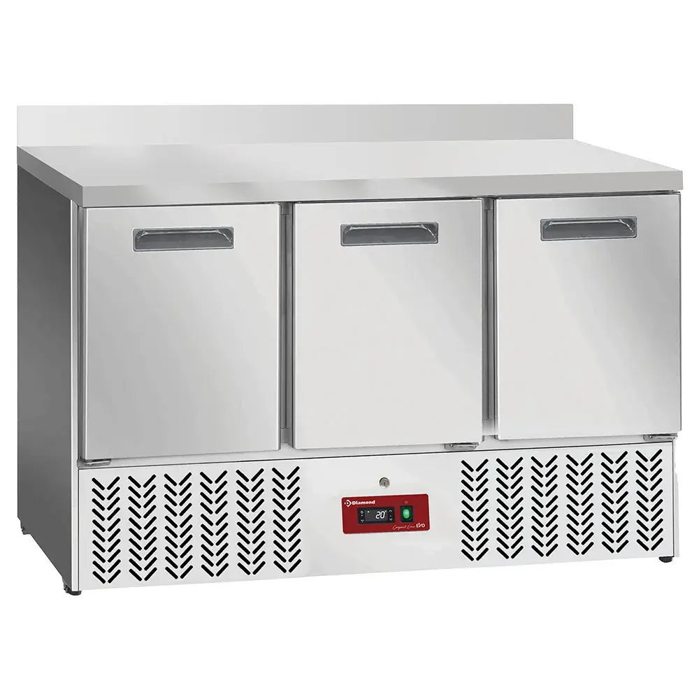 Refrigerated counter 3 doors GN 1/1, with backsplash - Main Image