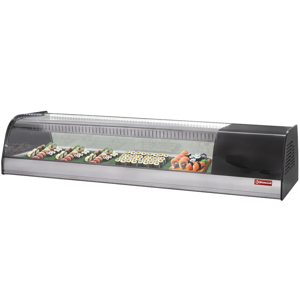 Refrigerated display for sushi, double perforated bottom (included) - Main Image