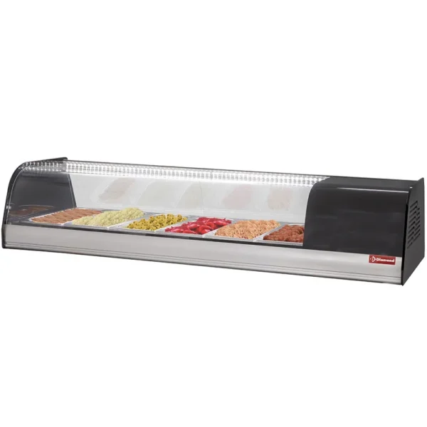 Gekoeld uitstalraam voor tapas, 8x GN 1/3 - 40 mm (inbegrepen)