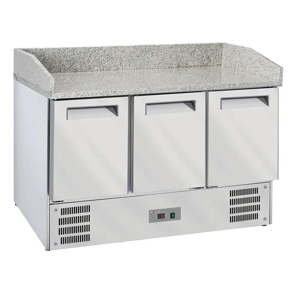 Refrigerated pizza table 3 doors GN1/1, Granite countertop - Main Image