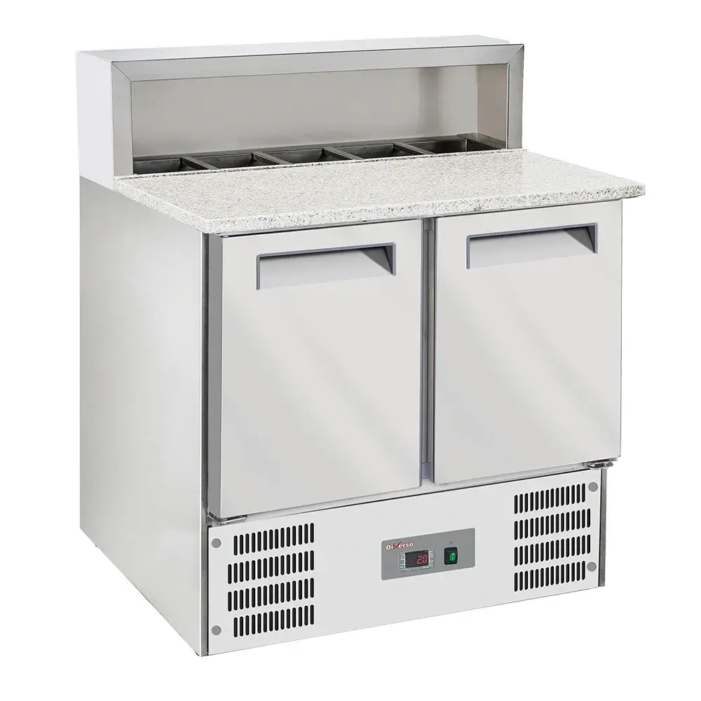 Refrigerated pizzas table 2 doors GN1/1, refrigerated structure 5x GN1/6-150 mm - Main Image