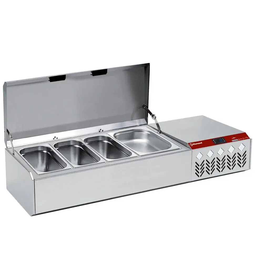 Refrigerated structure GN 4x1/3, 1x1/9, with lid - Main Image
