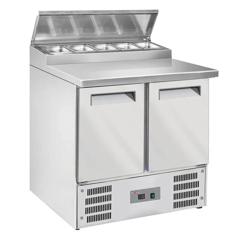 Refrigerated table, 2 doors GN 1/1, + refrigerated structure 5x GN1/6-150 mm - Main Image