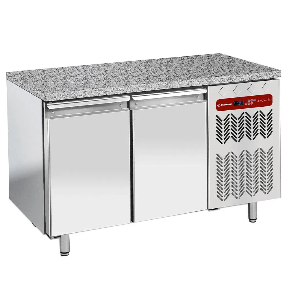Refrigerated table, ventilated, 2 doors EN 600x400 - Granite Top - Main Image
