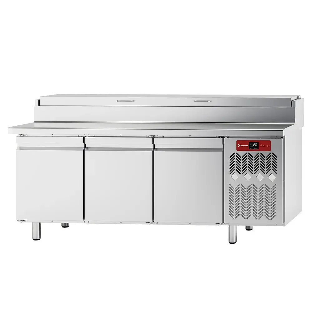 Refrigerated table, ventilated, 3 doors EN 600x400, refrigerated structure GN 10x 1/3 - Main Image