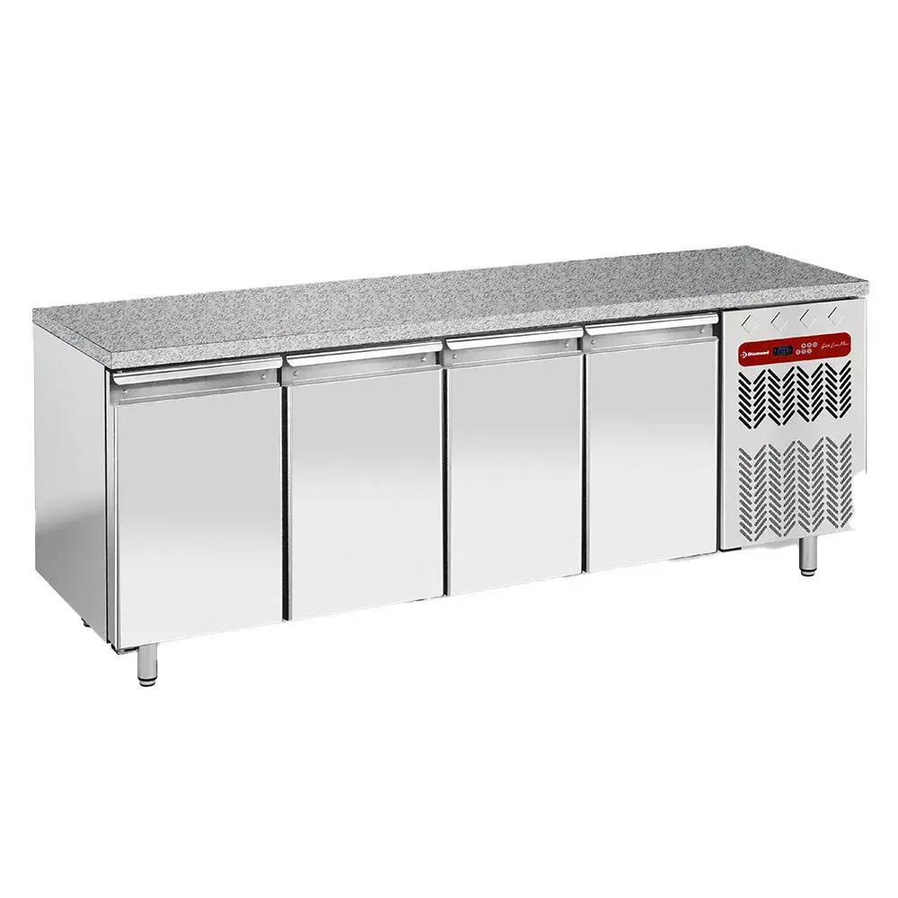 Refrigerated table, ventilated, 4 doors EN 600x400 - Granite Top - Main Image