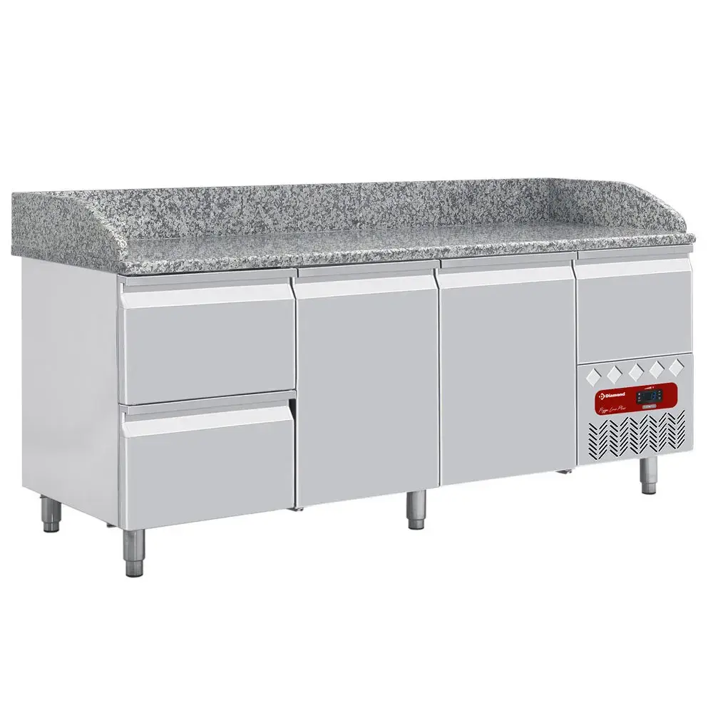 Refrigerated tables 2 doors 600x400, 2 neutral drawers (8x trays 600x400) + utensils drawer - Main Image