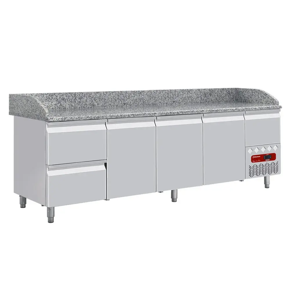 Refrigerated tables 3 doors 600x400, 2 neutral drawers (8x trays 600x400) + utensils drawer - Main Image