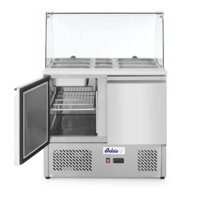 Saladette met 2 deuren en glazen vitrine 300L - Main Image